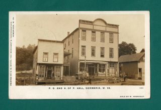 Gormania,  Wv,  Rppc Post Office,  E M Norman Store,  Ioof Hall,  Postmarked Nov 1910