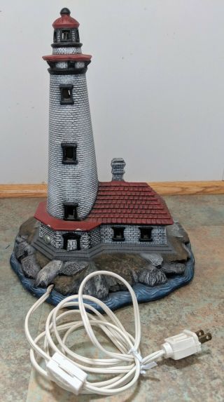 Ceramic Lighthouse Lamp/night Light 12 " Tall 10 " Diameter