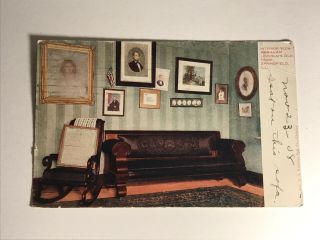 1908 Interior View Abraham Lincoln’s Old Home Springfield Il Postcard