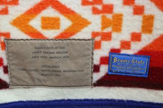 Pendleton Beaver State Wool Blanket EAGLE SEELATSEE Chief Yakama Nation 2