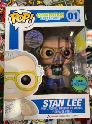 Stan Lee Signed Funko Pop Series 1 Excelsior Con Exclusive Autograph