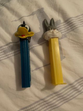 Vintage Bugs Bunny And Daffy Duck Pez Dispensers.