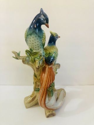 Rare Andrea By Sadek Intertwined Pair Birds Parrots Figurine Statue Pristine