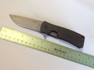 Les Adams Carbon Fiber Flipper Custom Knife,  Knifemakers Guild Member (kmg)