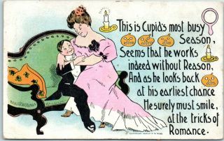 Vintage Halloween Postcard " This Is Cupid 