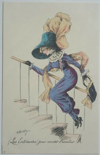 French Glamour / Fashion,  Woman In Hobble Skirt & Large Hat,  By Roberty,  C 1930
