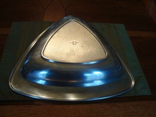 LENOX Pewter Silver Triangle Serving Platter Plate Dish chip and dip bowl set 6