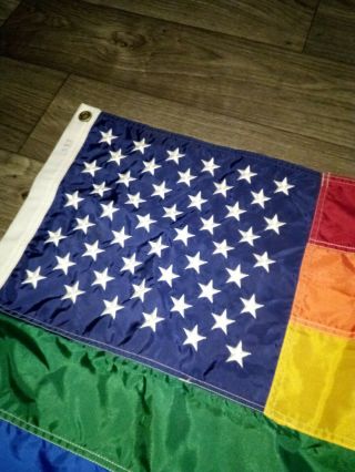 1980 ' s Aids Protest Rainbow Diversity Flag Gay Pride Banner Made USA 3 ' X 5 ' 2