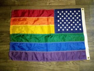 1980 ' s Aids Protest Rainbow Diversity Flag Gay Pride Banner Made USA 3 ' X 5 ' 5