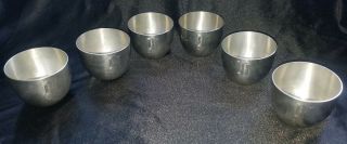 Group Of 6 Stieff Pewter Jefferson Cups 223,  2.  5 " Tall,  " M " Monogram