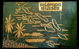 Copper Relief Map Solomon Islands Handmade Tooled 16 " X 10 " Guadalcanal (wwii)