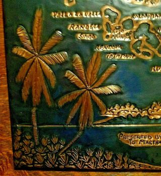 Copper Relief Map SOLOMON ISLANDS Handmade Tooled 16 