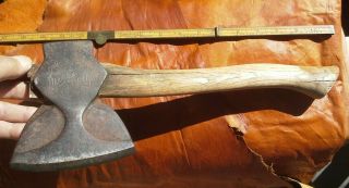 Rare Old Kelly Hammer Hatchet 15.  5 " Ribbed Axe,  4.  5 " Bit,  With Single Bevel
