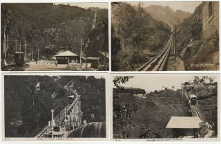 Penang Malaysia 4 Real Photo Postcards Of The Hill Railway Pre 1930
