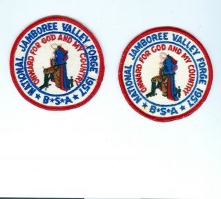 Two 1957 National Jamboree Pocket Patches Both Varieties