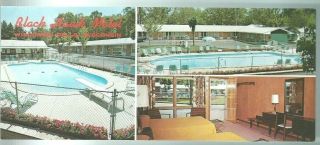 1980 Black Hawk Motel Broadway Wisconsin Dells Jumbo Postcard (8.  25 " X 3.  5 "
