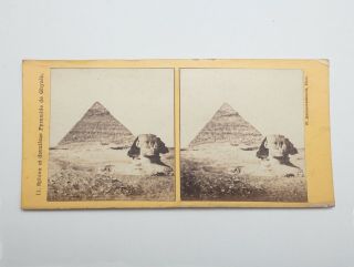 Rare Egypt Sphinx And Giza Pyramid W.  Hammerschmidt Stereoview