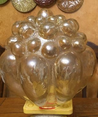 Vintage Mid Century Heavy Thick Bubble Glass Globe Ceiling Light Fixture 4