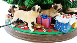 Danbury Pug Dog Christmas Tree Lighted Figurine w/ Box - Retired 6