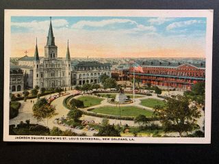 Postcard Orleans La - Jackson Square St Louis Cathedral