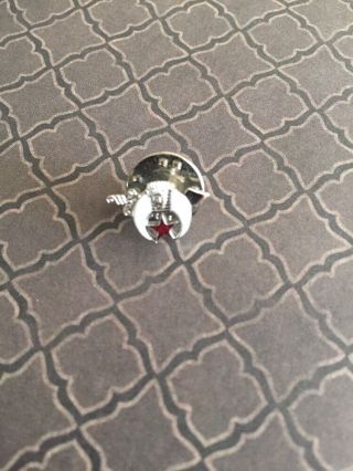 Vintage Shriners,  Lapel Pin,  Hat Pin,  Tie Pin,  White Crescent Red Star Unique
