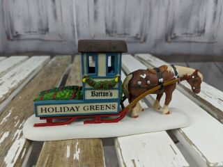 Dept 56 Village Xmas Bartons Holiday Green Horse Carriage Accessory 799991