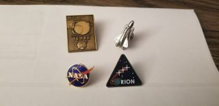 Vintage Nasa 50th Anniversary Orion Discover Space Shuttle Logo Lapel Hat Pins