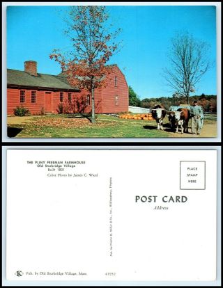Massachusetts Postcard - Old Sturbridge Village,  Pliny Freeman Farmhouse O23