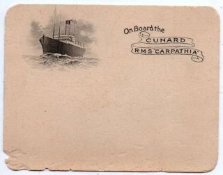 Cunard Line Rms Carpathia Blank Stationary Card Vintage Postcard Jf235082