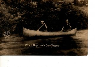 Rppc Chief Neptunes Daughters Canoe Native American Indian 334