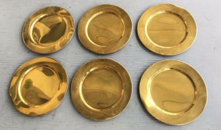 Vintage Brass Charger Plates Denmark Scanmalay 