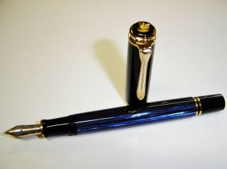 Pelikan Souverän M 400 Blue 14k /585 Gold Nib Piston Fountain Pen