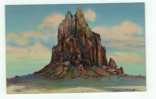 Nm Shiprock Mexico Antique Linen Post Card " Ship Of The Desert "