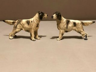 2 Vintage Cast Iron Pointer Dogs