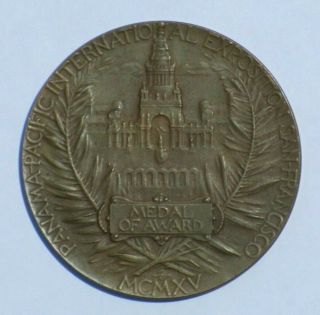 1915 Panama Pacific Exposition Medal of Award with bottom Case 2.  75 inches 2