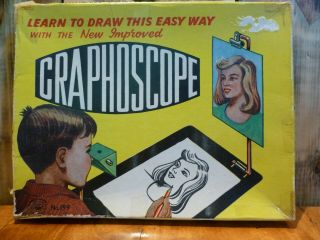 RARE vintage folding Artists Graphoscope Stereoscope Image Viewer - sketch draw 3