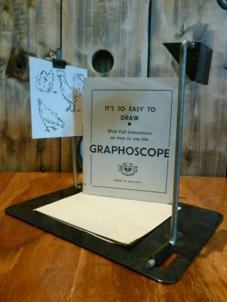 RARE vintage folding Artists Graphoscope Stereoscope Image Viewer - sketch draw 5