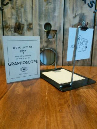 RARE vintage folding Artists Graphoscope Stereoscope Image Viewer - sketch draw 8