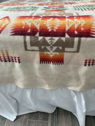 Pendleton Woolen Mills Beaver State Large Wool Blanket 70”X 80” Aztec Design 3