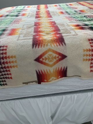 Pendleton Woolen Mills Beaver State Large Wool Blanket 70”X 80” Aztec Design 5