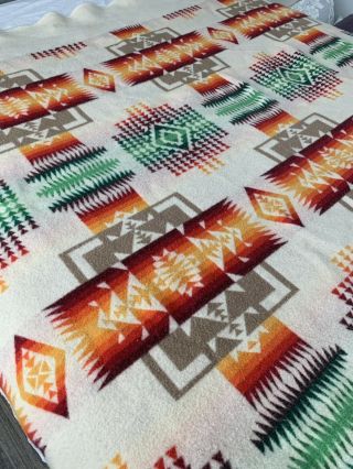 Pendleton Woolen Mills Beaver State Large Wool Blanket 70”X 80” Aztec Design 6