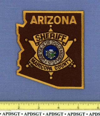 Maricopa County Sheriff Arizona Police Patch State Shape