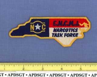 Eastern North Carolina Narcotics Task Force Police Patch State Shape Drug