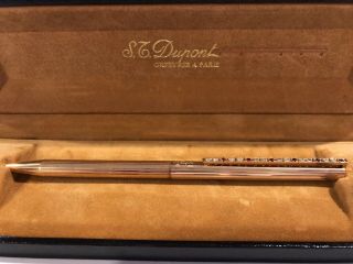 S.  T.  DUPONT CLASSIQUE ROLLERBALL PEN In GOLD W/ DMND AND RUBY VERY RARE 4