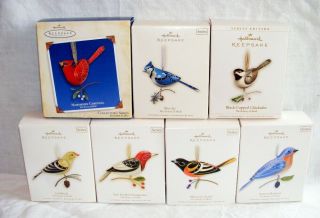 7 Hallmark Beauty Of Birds Collectors Series Christmas Ornaments 1 2005 - 2011