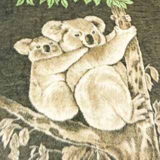 Vintage Acryl Velours Koala Reversible Blanket West Germany - Biederlack Style 3