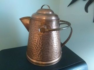 Vintage Gregorian Copper Usa Pot Kettle Pitcher - Large Signed