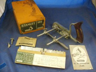 Stanley No 50 Plough / Beading Plane With Full Box Of 17 Cutters