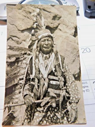 Vintage Joe " Cherepee " Tafoya,  Pueblo Indian Chief Photo Post Card
