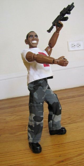 Rare Barack Obama Doll Custom Action Figure With Gun 12 " Tall
